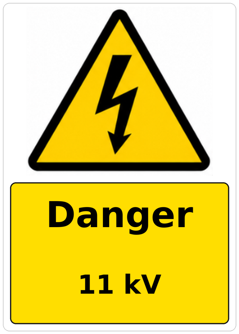 Danger 11 kV electrical warning sticker