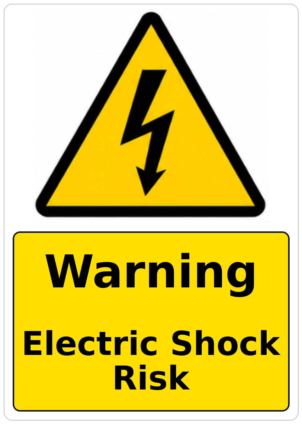 Warning Electric Shock Risk electrical warning sticker