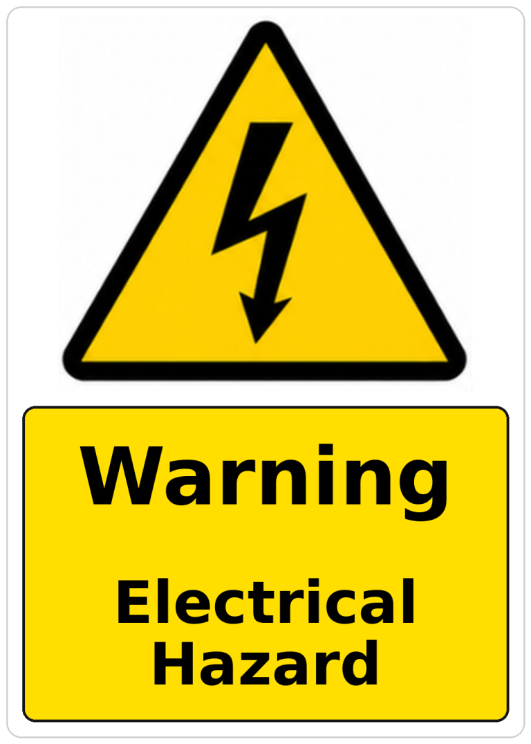 Warning Electrical Hazard electrical warning sticker