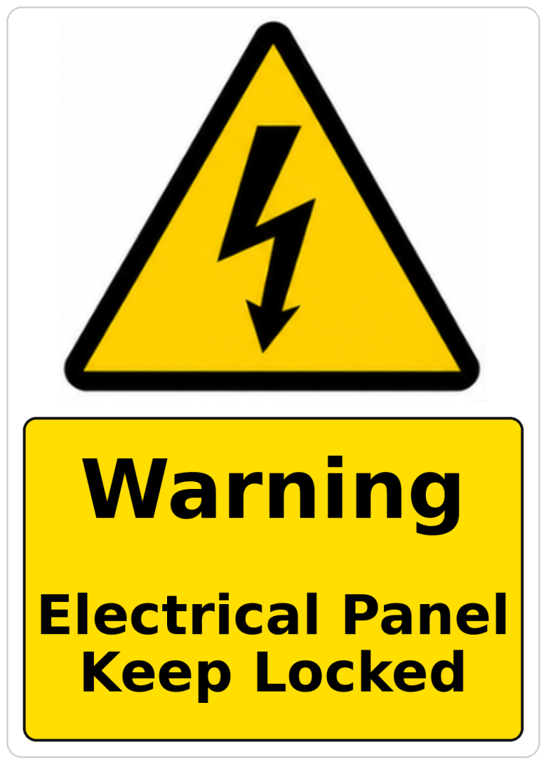 Warning Electrical Panel Keep Locked electrical warning sticker
