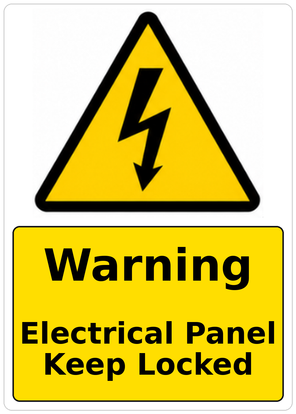 Warning Electrical Panel Keep Locked electrical warning sticker