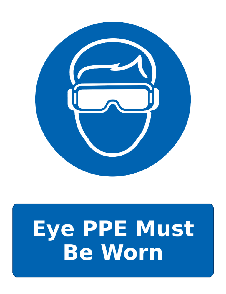 Eye PPE Must Be Worn mandatory eye protection safety sticker