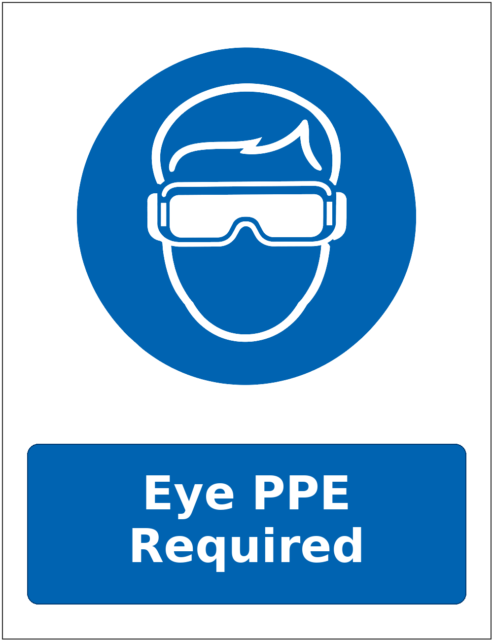 Eye PPE Required mandatory eye protection safety sticker