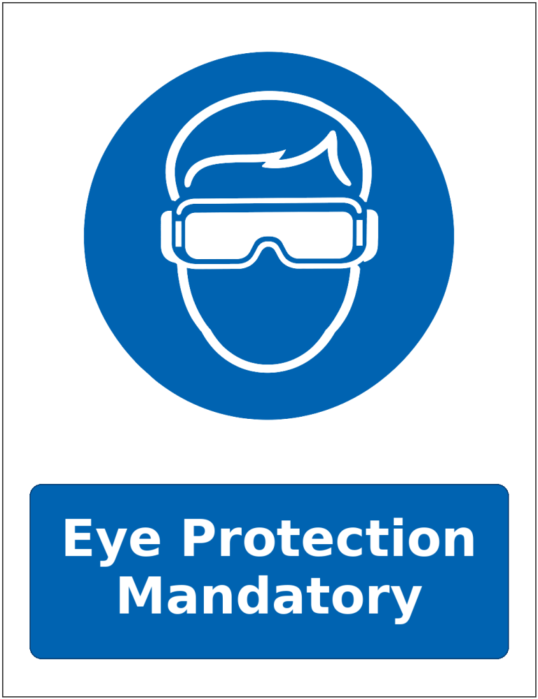 Eye Protection Mandatory mandatory eye protection safety sticker
