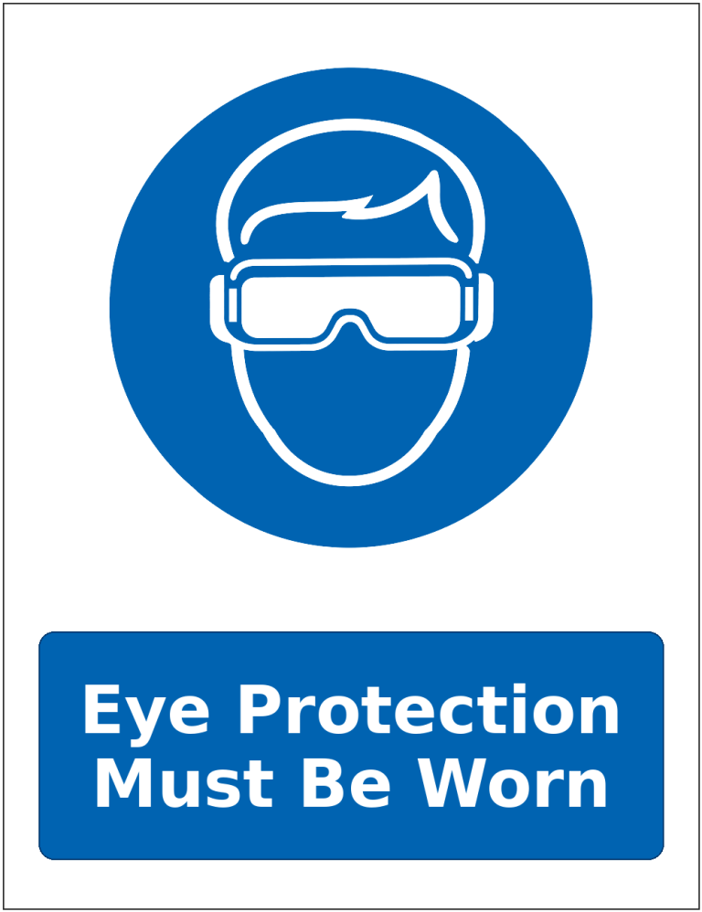 Eye Protection Must Be Worn mandatory eye protection safety sticker