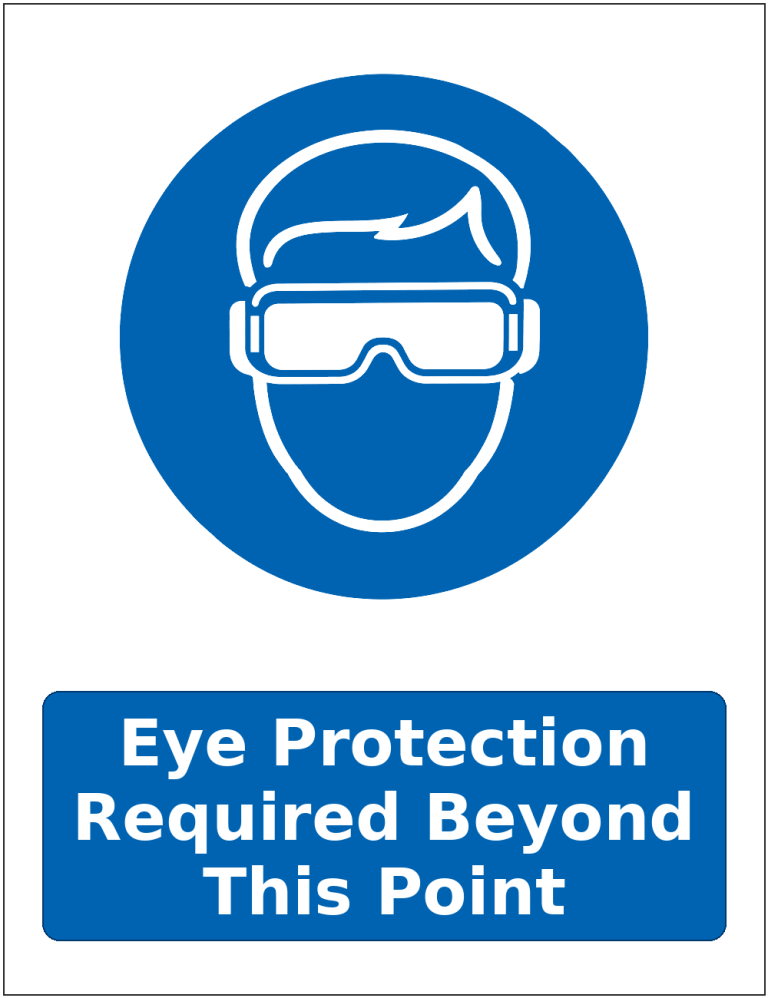 Eye Protection Required Beyond This Point mandatory eye protection safety sticker