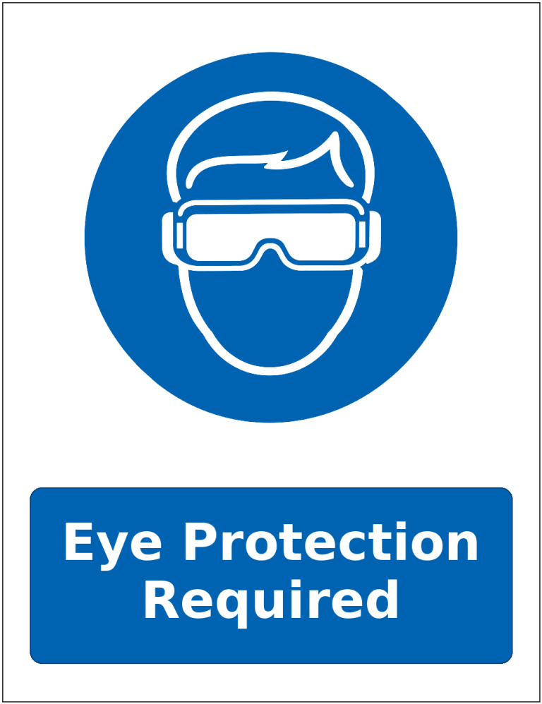 Eye Protection Required mandatory eye protection safety sticker
