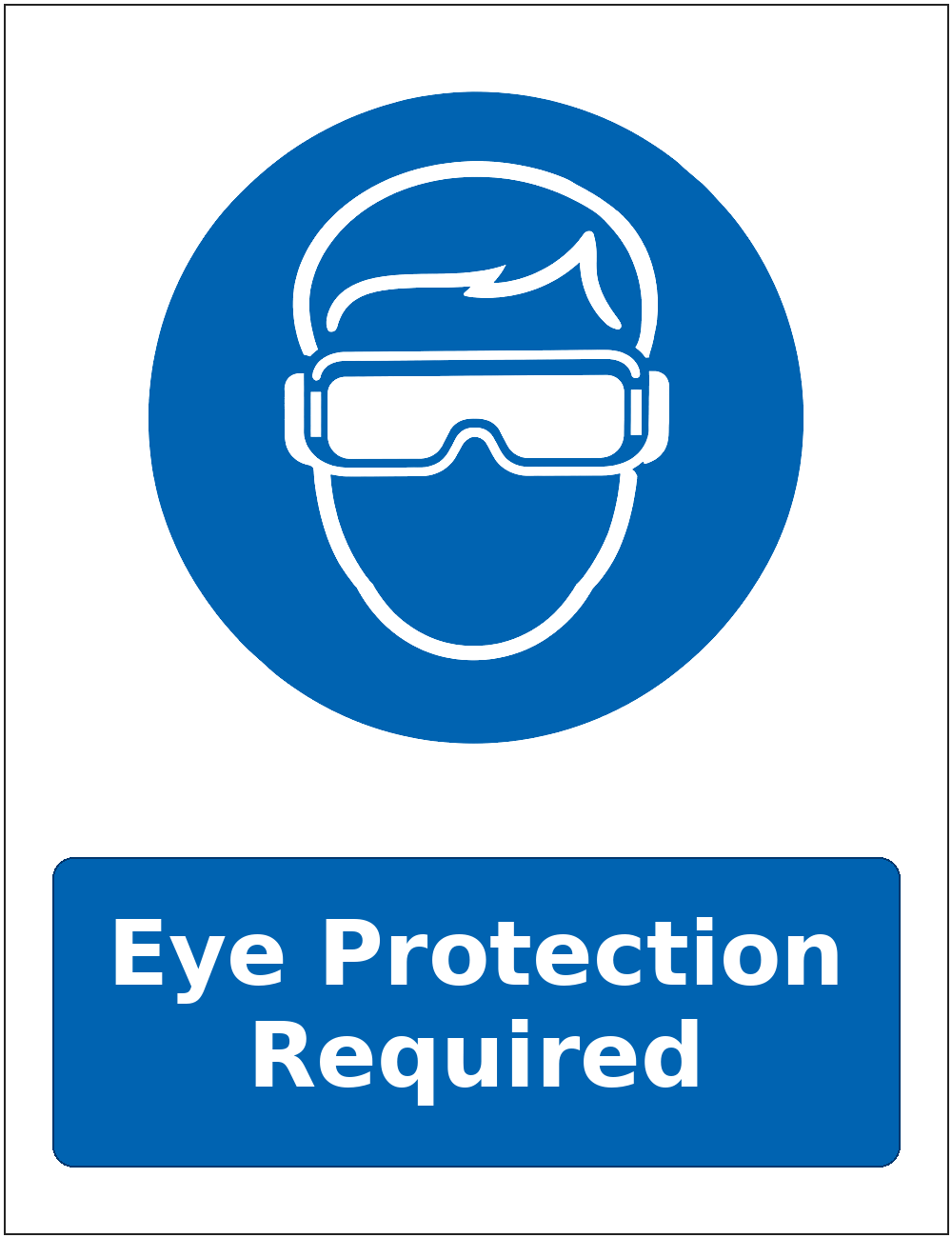 Eye Protection Required mandatory eye protection safety sticker