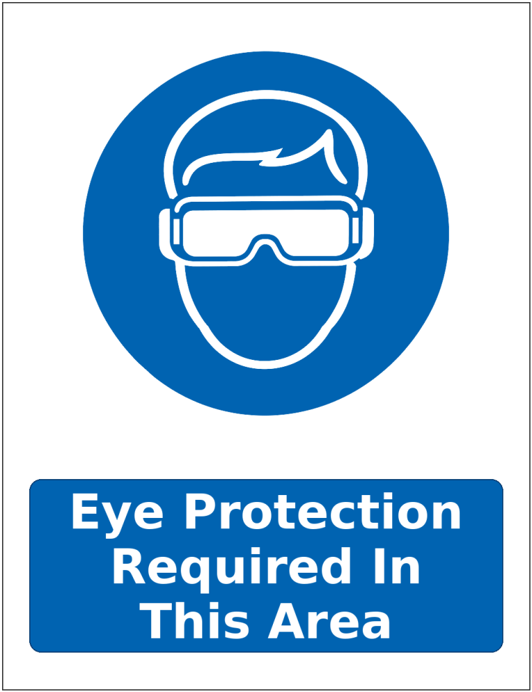 Eye Protection Required In This Area mandatory eye protection safety sticker