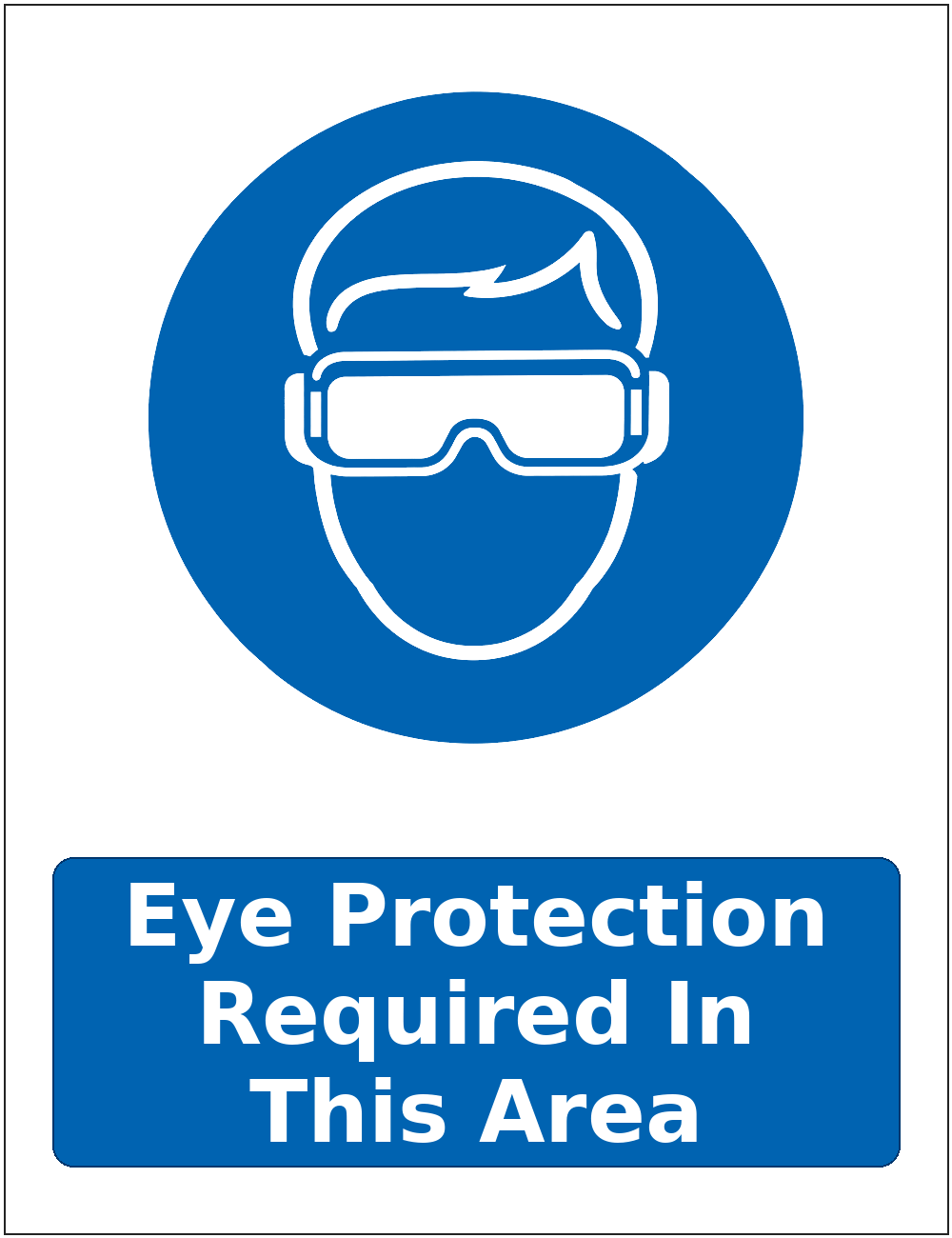 Eye Protection Required In This Area mandatory eye protection safety sticker