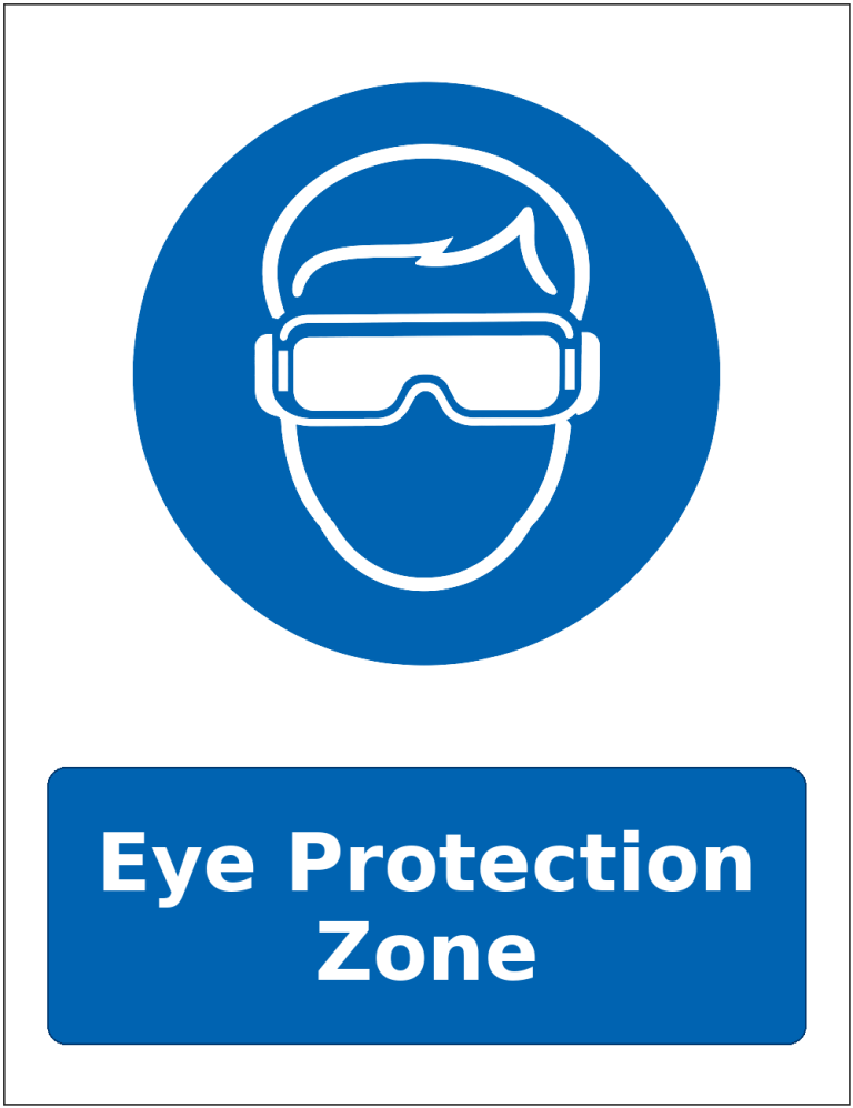 Eye Protection Zone mandatory eye protection safety sticker