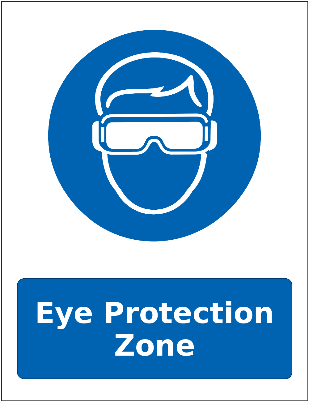 Eye Protection Zone mandatory eye protection safety sticker
