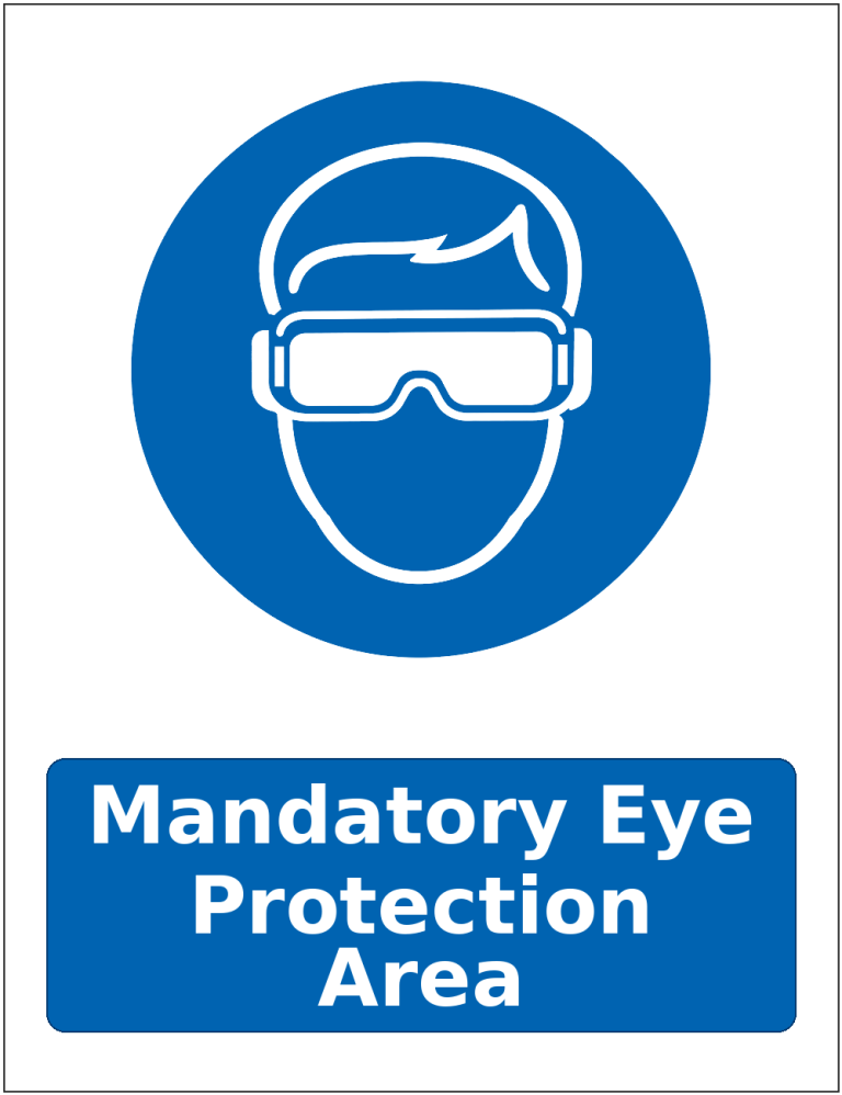 Mandatory Eye Protection Area mandatory eye protection safety sticker