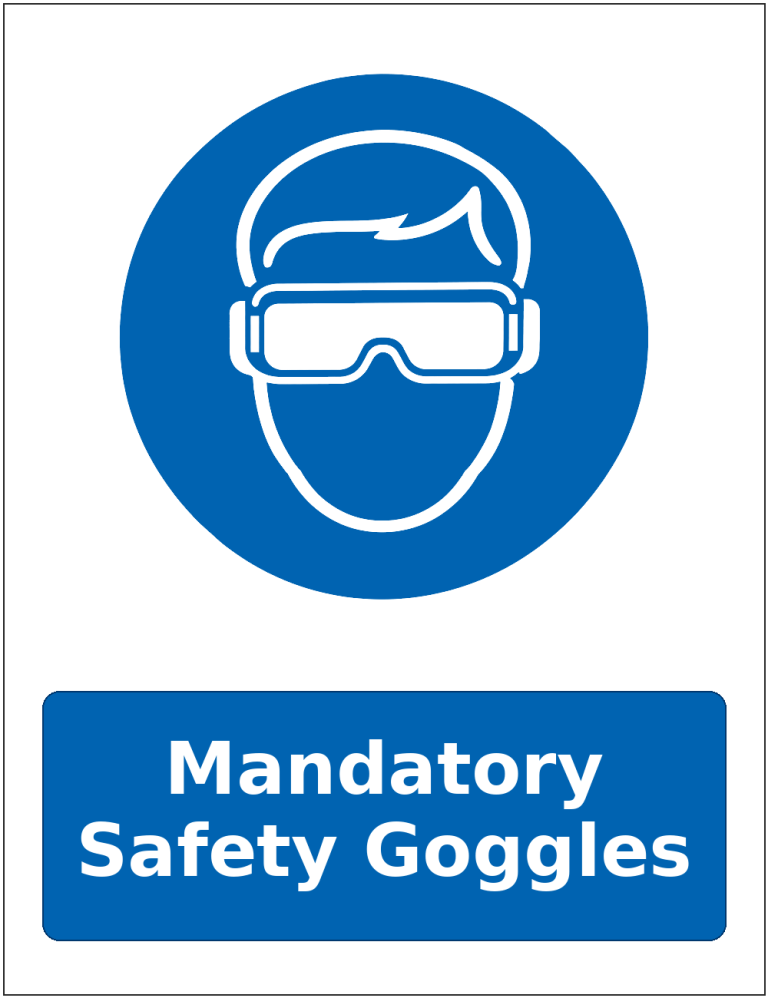 Mandatory Safety Goggles mandatory eye protection safety sticker