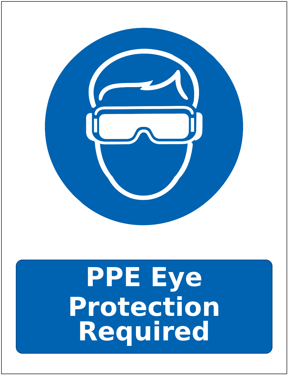 PPE Eye Protection Required mandatory eye protection safety sticker