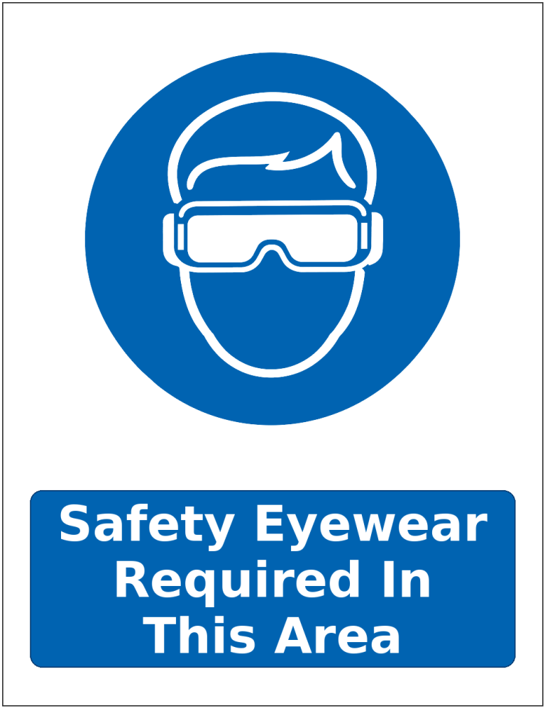 Safety Eyewear Required In This Area mandatory eye protection safety sticker