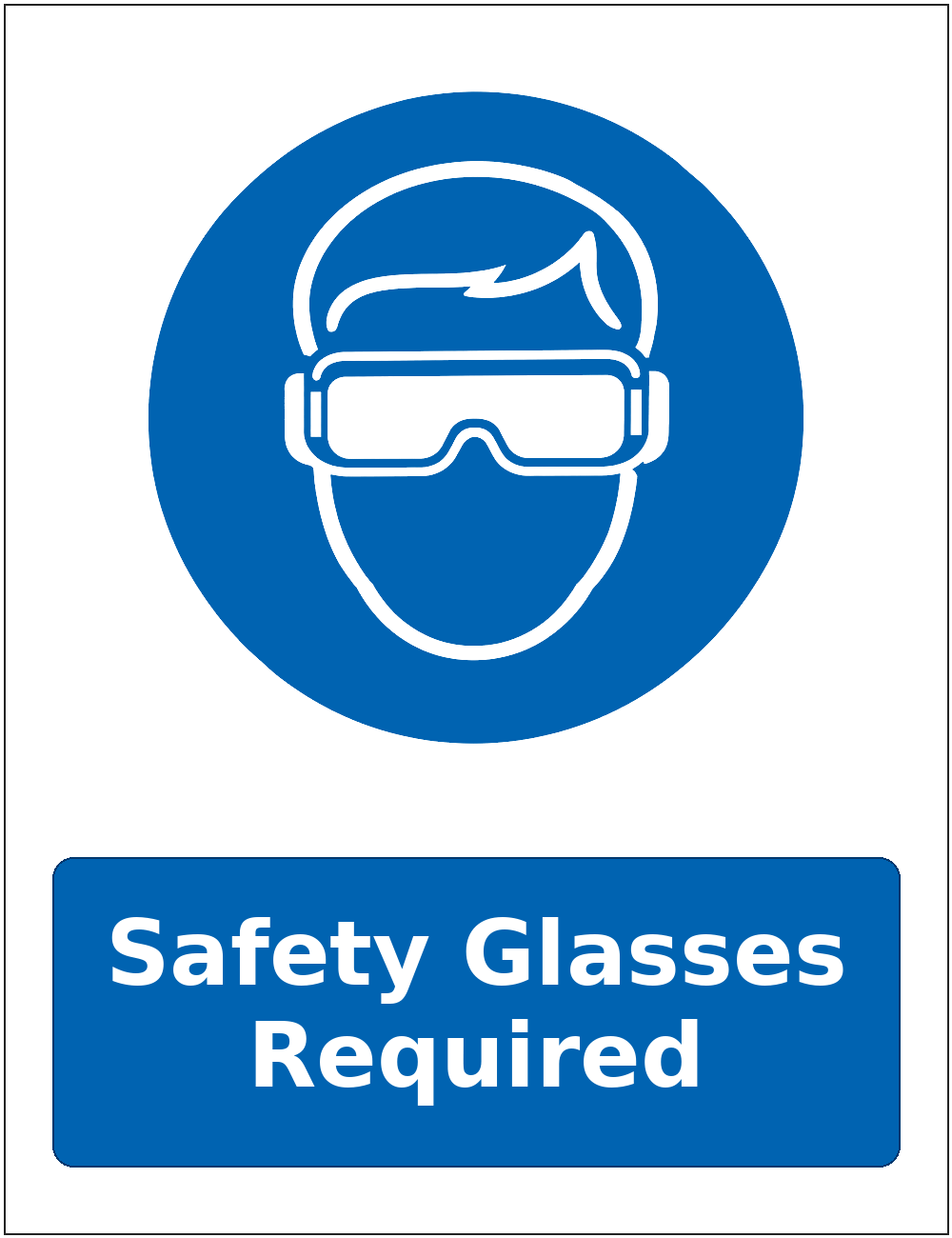 Safety Glasses Required mandatory eye protection safety sticker