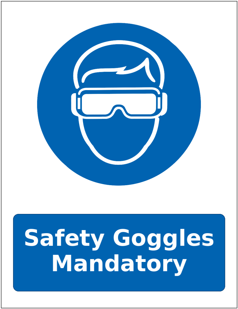 Safety Goggles Mandatory mandatory eye protection safety sticker