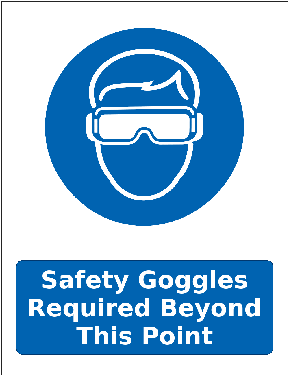 Safety Goggles Required Beyond This Point mandatory eye protection safety sticker