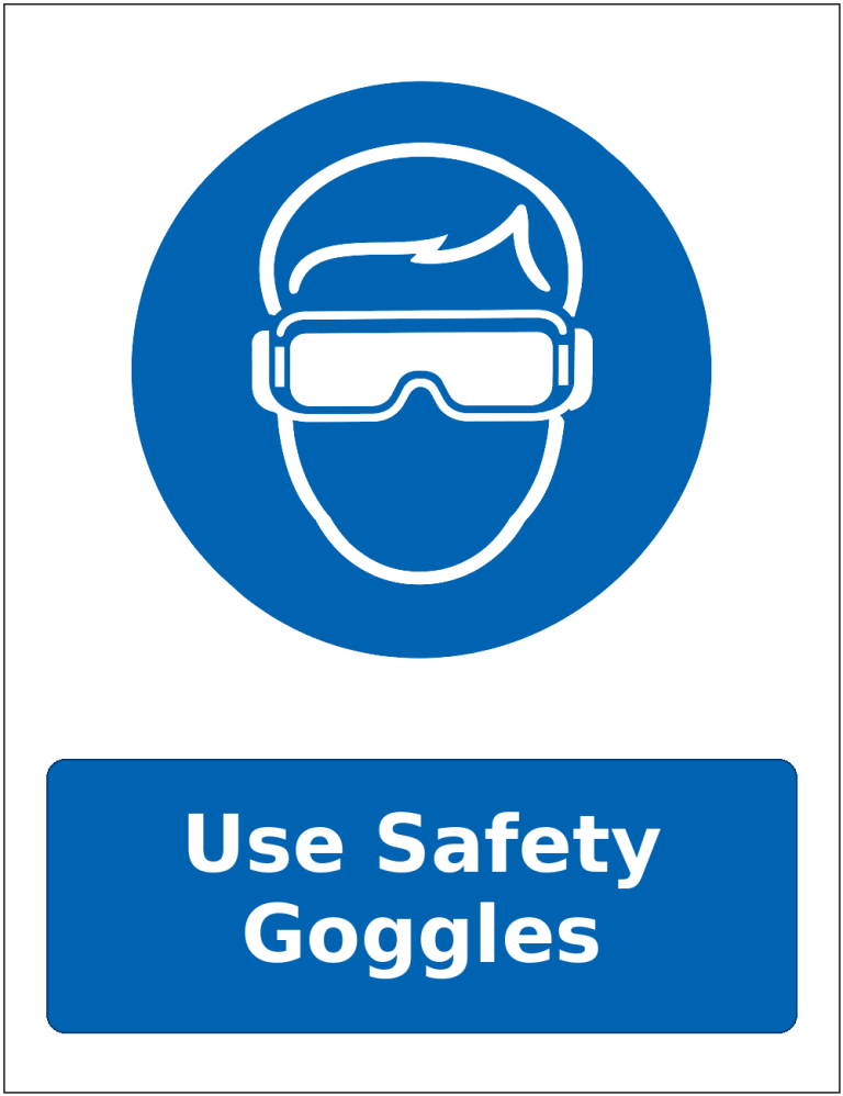 Use Safety Goggles mandatory eye protection safety sticker