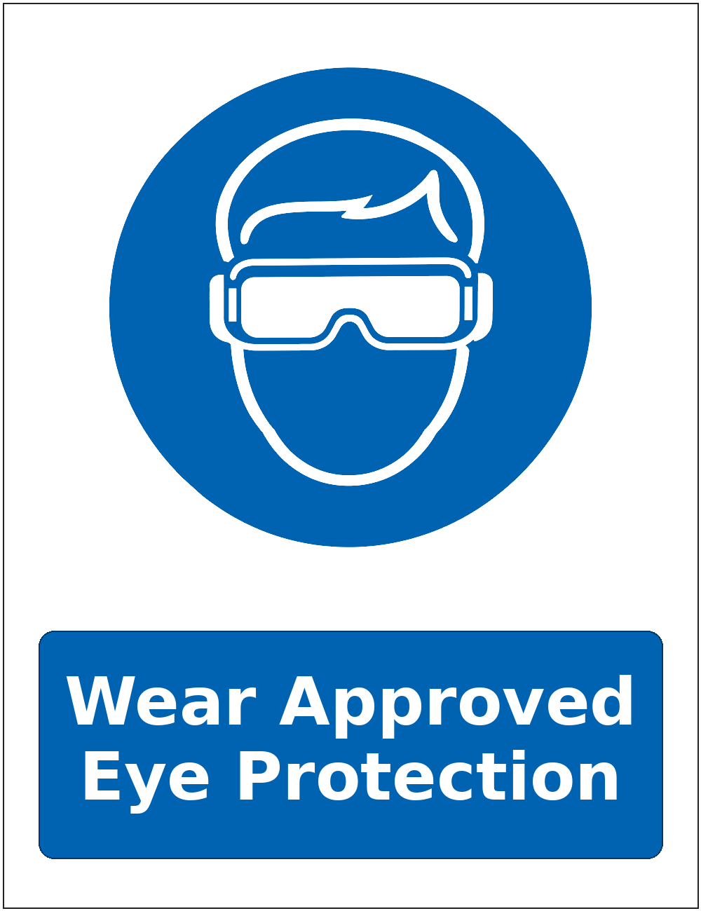 Wear Approved Eye Protection mandatory eye protection safety sticker