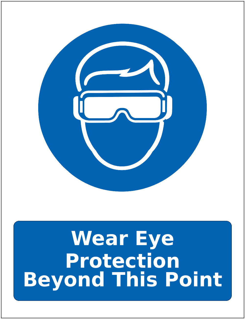 Wear Eye Protection Beyond This Point mandatory eye protection safety sticker