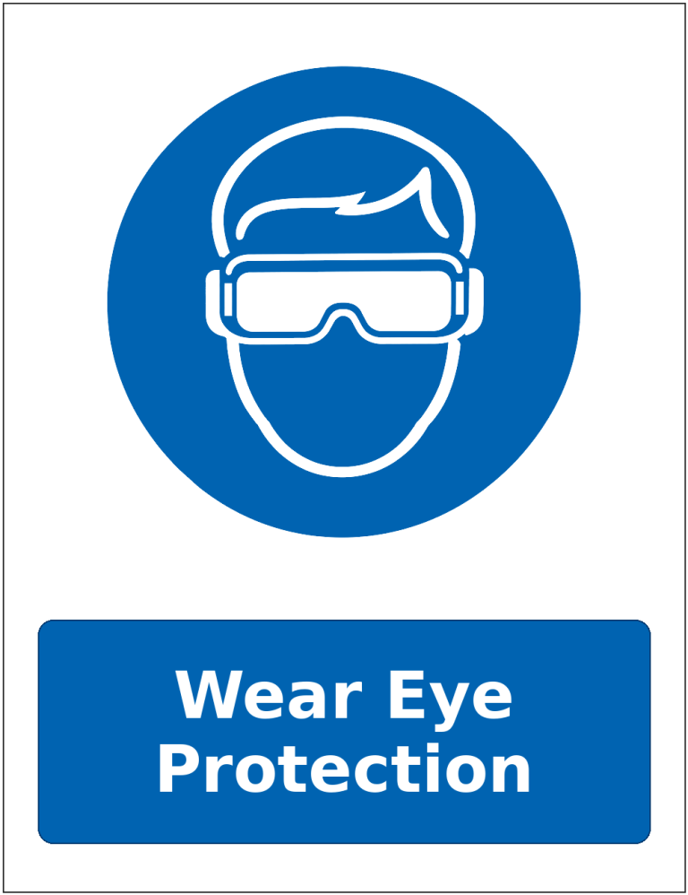 Wear Eye Protection mandatory eye protection safety sticker