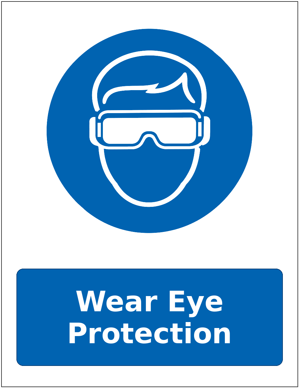 Wear Eye Protection mandatory eye protection safety sticker
