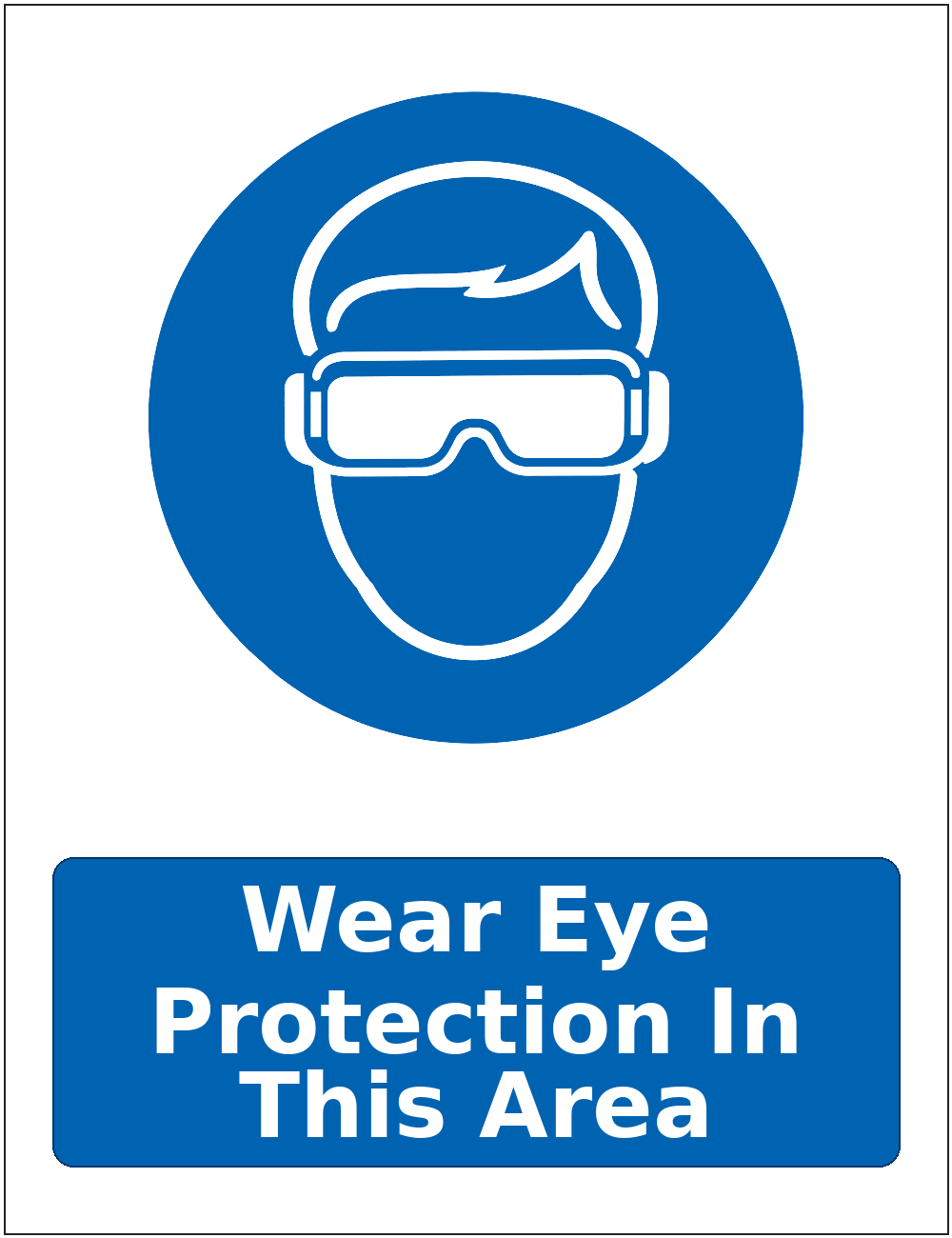 Wear Eye Protection In This Area mandatory eye protection safety sticker