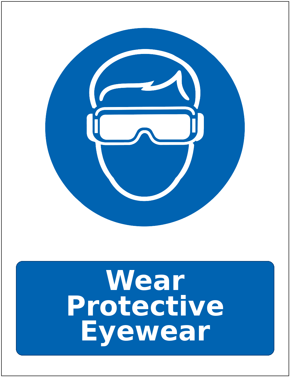 Wear Protective Eyewear mandatory eye protection safety sticker