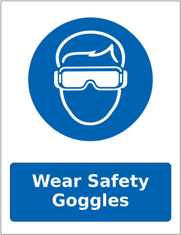 Wear Safety Goggles mandatory eye protection safety sticker