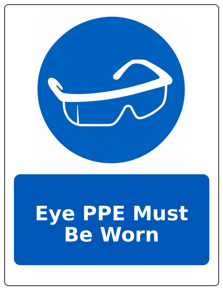 Eye PPE Must Be Worn portrait eye protection mandatory sticker