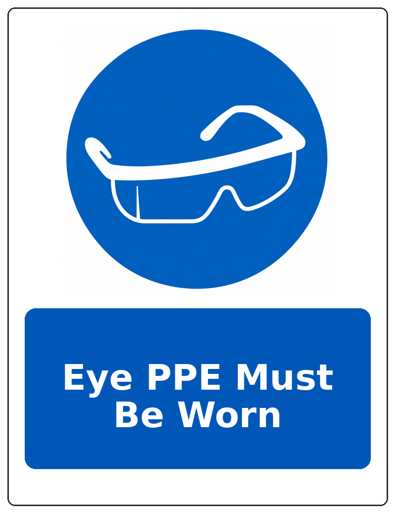 Eye PPE Must Be Worn portrait eye protection mandatory sticker