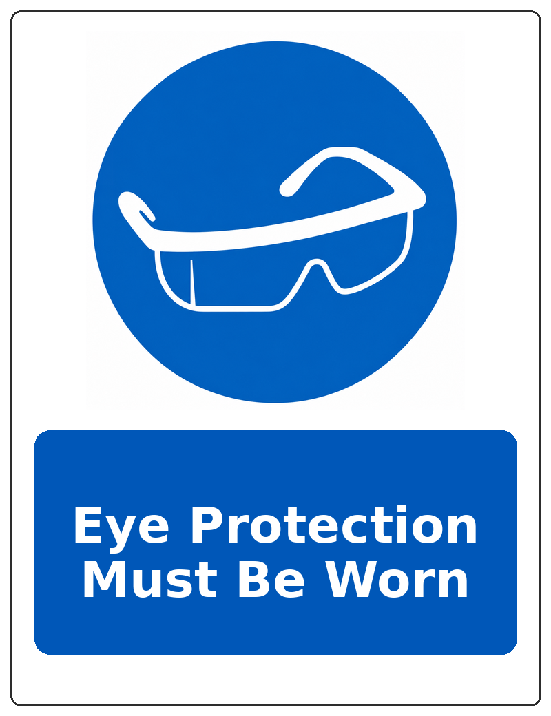 Eye Protection Must Be Worn portrait eye protection mandatory sticker