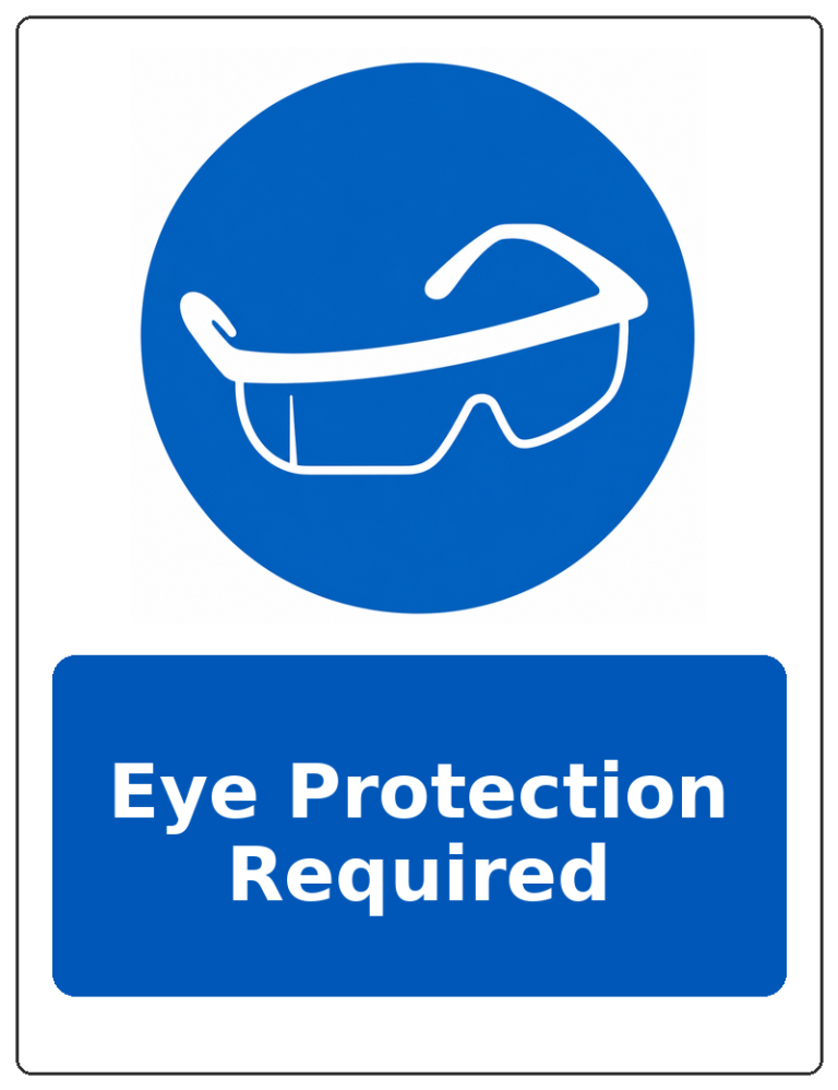 Eye Protection Required portrait eye protection mandatory sticker