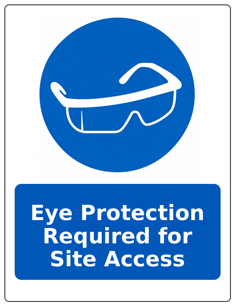 Eye Protection Required for Site Access portrait eye protection mandatory sticker