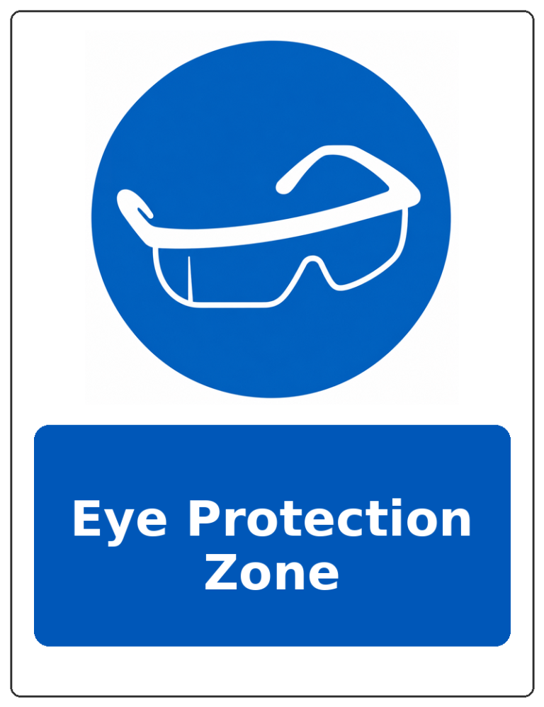 Eye Protection Zone portrait eye protection mandatory sticker