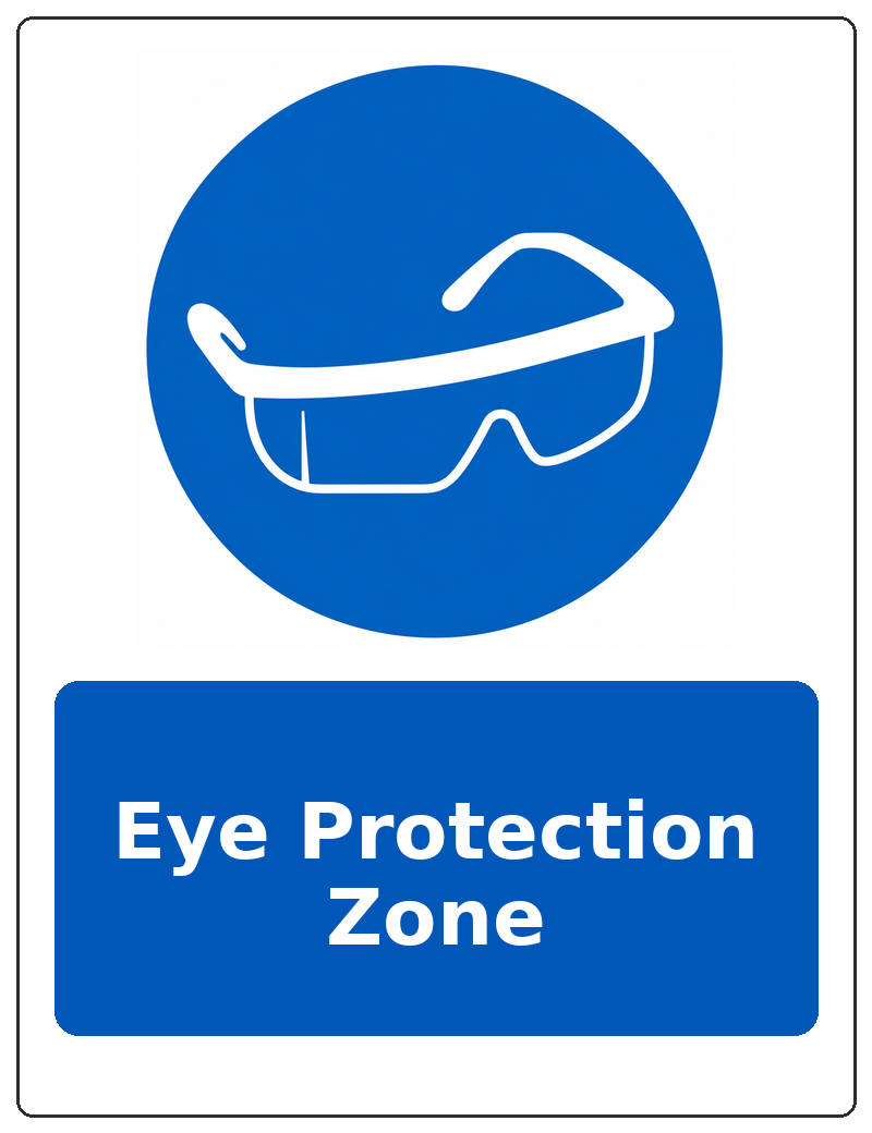 Eye Protection Zone portrait eye protection mandatory sticker