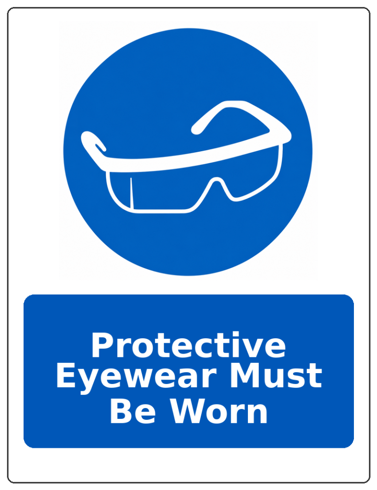 Protective Eyewear Must Be Worn portrait eye protection mandatory sticker