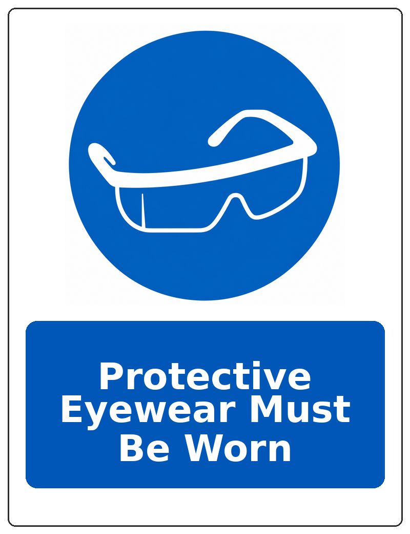 Protective Eyewear Must Be Worn portrait eye protection mandatory sticker