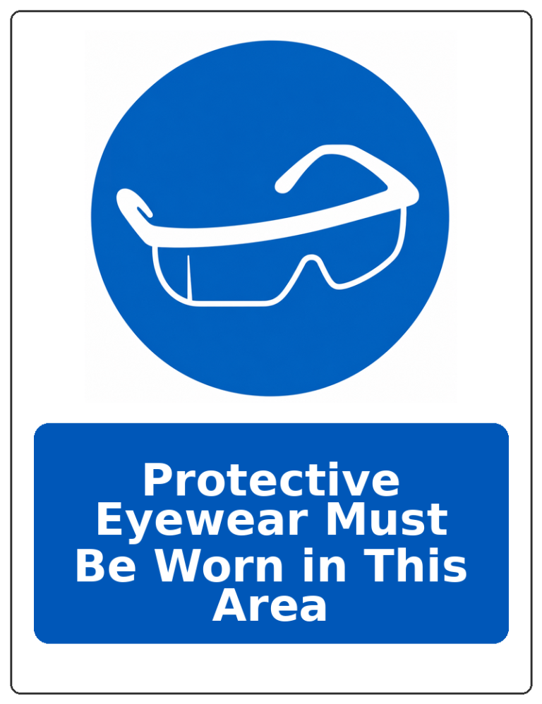 Protective Eyewear Must Be Worn in This Area portrait eye protection mandatory sticker