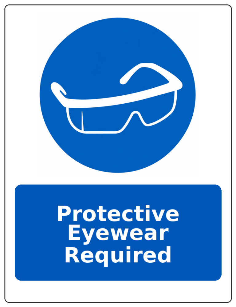 Protective Eyewear Required portrait eye protection mandatory sticker