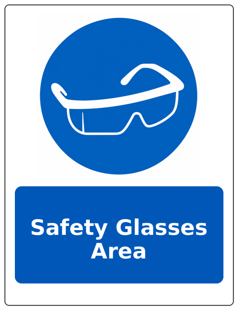 Safety Glasses Area portrait eye protection mandatory sticker