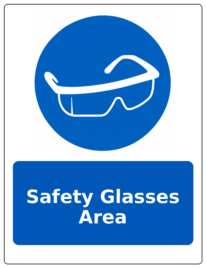 Safety Glasses Area portrait eye protection mandatory sticker