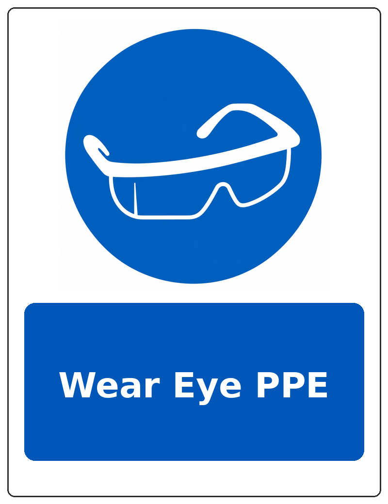 Wear Eye PPE portrait eye protection mandatory sticker