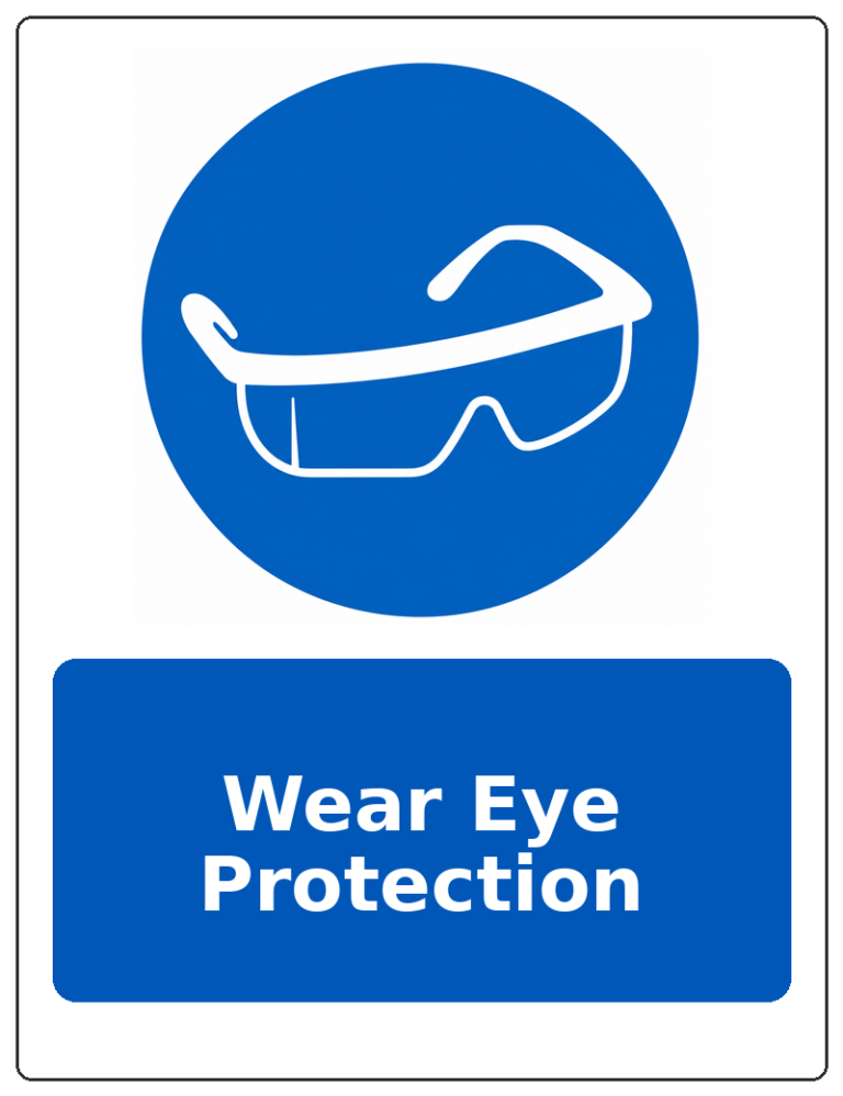Wear Eye Protection portrait eye protection mandatory sticker