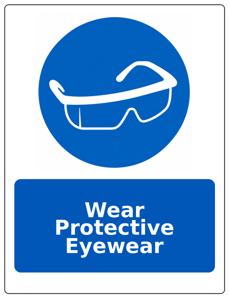 Wear Protective Eyewear portrait eye protection mandatory sticker