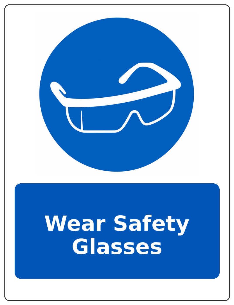 Wear Safety Glasses portrait eye protection mandatory sticker
