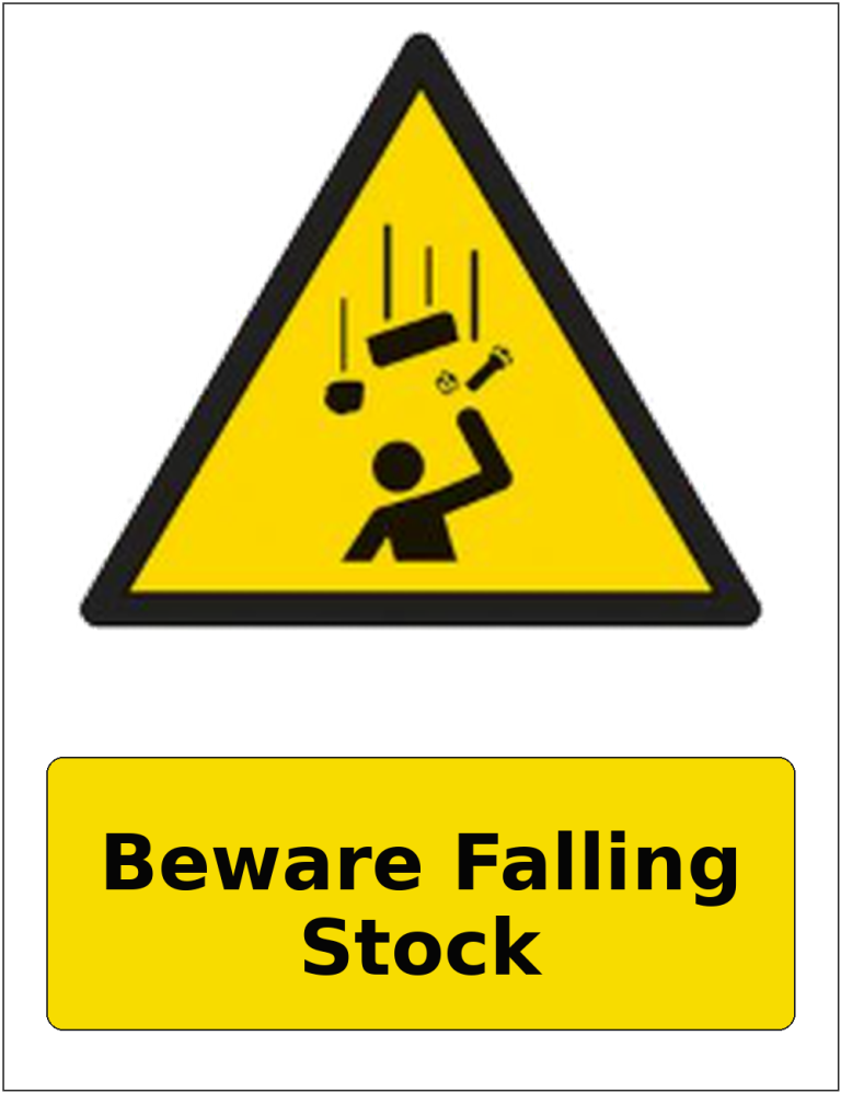 Beware Falling Stock portrait falling objects warning sticker