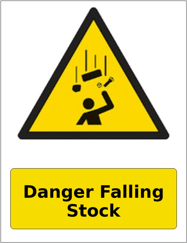 Danger Falling Stock portrait falling objects warning sticker
